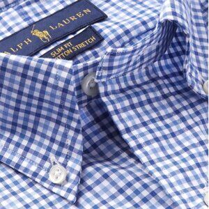 Polo Ralph Lauren Slim-Fit Button Down-Collar Gingham Cotton-Poplin Shirt Men